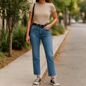 Levi’s White Oak Cone Denim Raw Hem Jeans Size 29